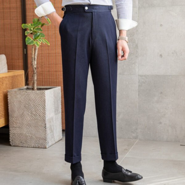 Men Blue Business Casual Pant Trousers P0167 - Image 6
