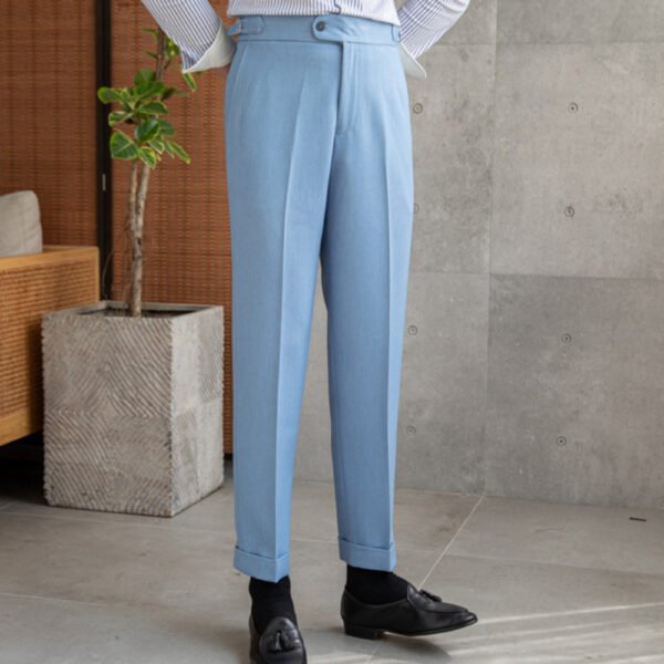 Men Blue Business Casual Pant Trousers P0167 - Image 4
