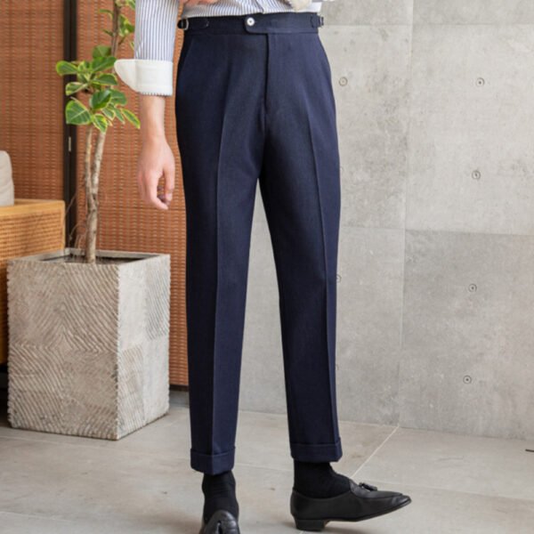 Men Blue Business Casual Pant Trousers P0167 - Image 5