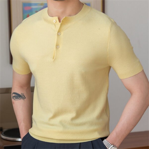 Simple Men's Solid Color Short-sleeved T-shirt P0173