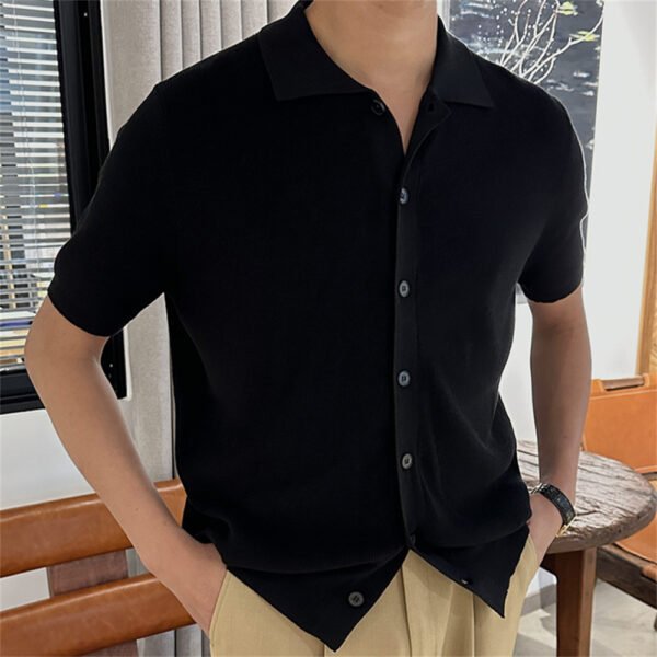 Solid Color Cardigan T-shirt P0169 - Image 4