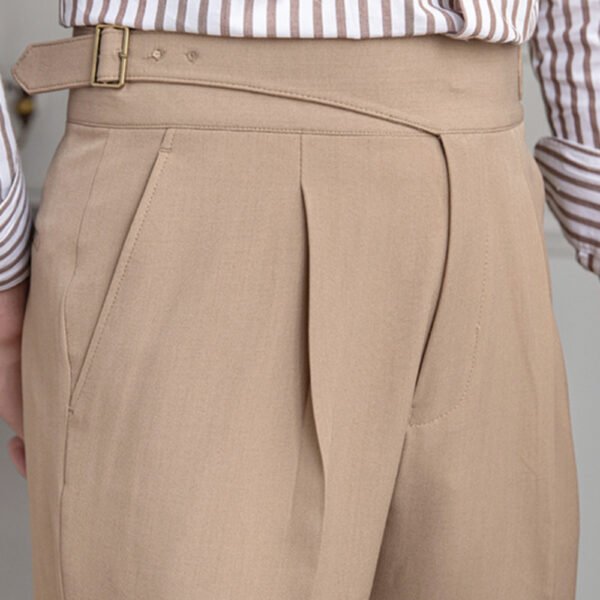 High Waist Straight Paris Button Pant P0057