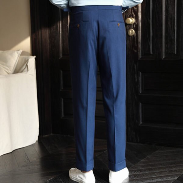 Straight High Waist Pants Paris Button Trousers P0198 - Image 5