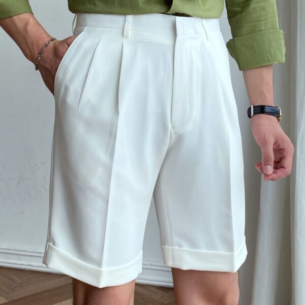 Men Solid Color Business Suit Shorts P0204