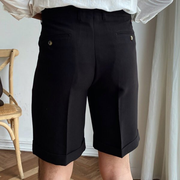 Men Solid Color Business Suit Shorts P0204 - Image 6