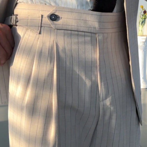 High Waist Straight Stripe Formal Dress Pants P0207