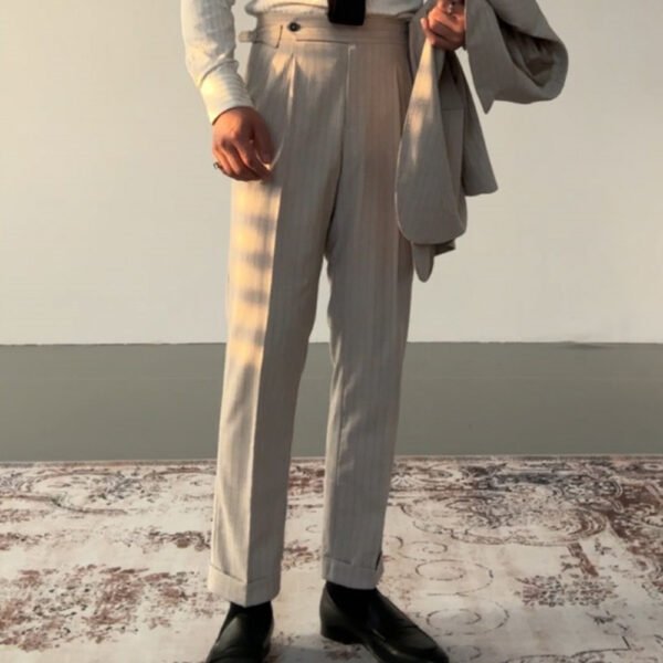 High Waist Straight Stripe Formal Dress Pants P0207 - Image 5