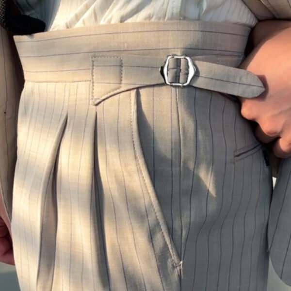 High Waist Straight Stripe Formal Dress Pants P0207 - Image 3