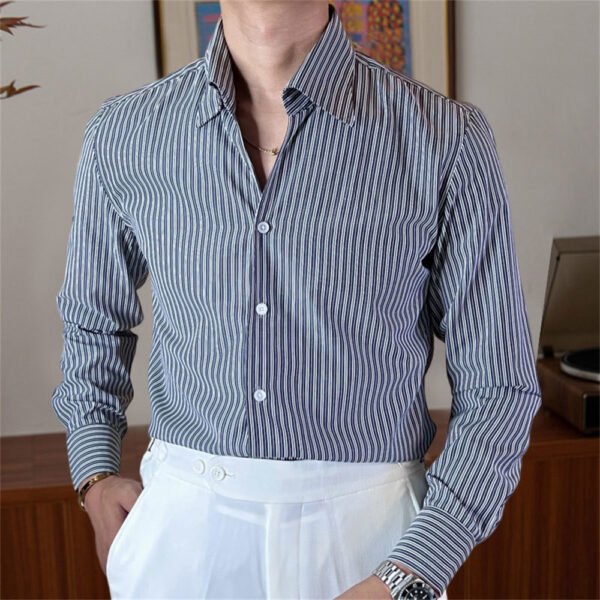 Casual Stripe Shirt Print Shirt P0211 - Image 5