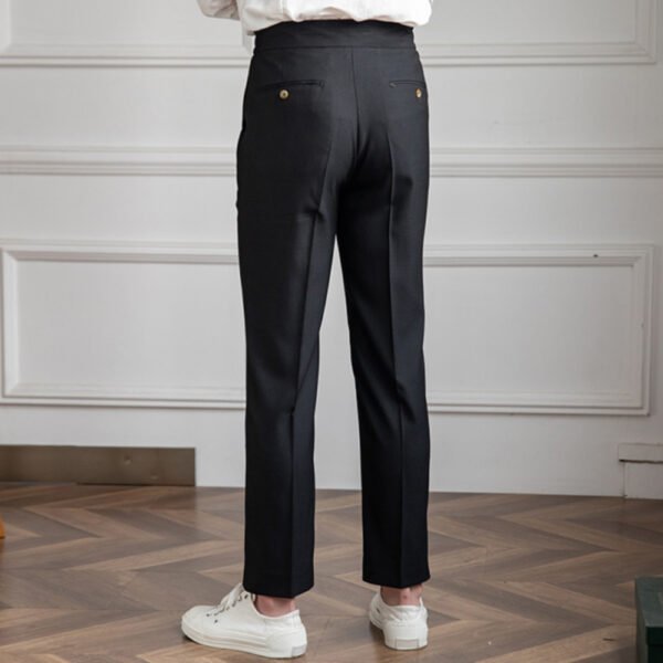 Elastic Waist Solid Color Men Pant P0206 - Image 6