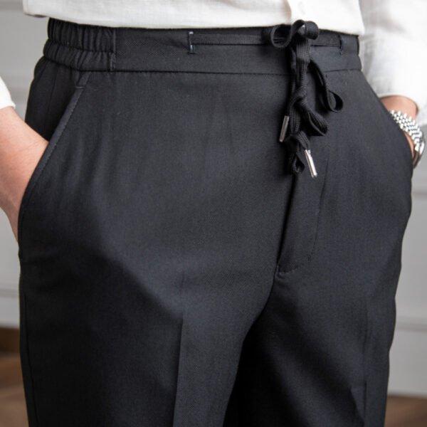 Elastic Waist Solid Color Men Pant P0206 - Image 2