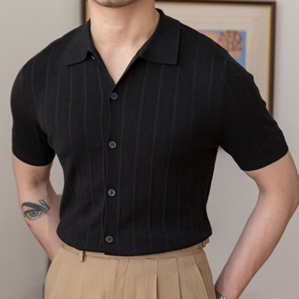 Slim Lapel Short Sleeve Polo Shirt P0222 - Image 5