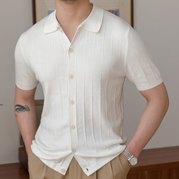 Slim Lapel Short Sleeve Polo Shirt P0222