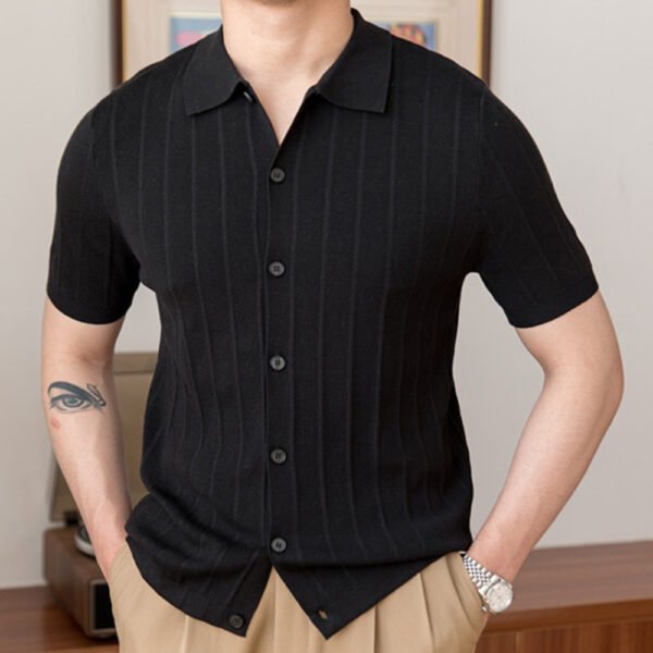 Slim Lapel Short Sleeve Polo Shirt P0222 - Image 2