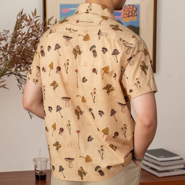 Cuban Neck Vintage Printed Short Sleeve Shirt P0230 - Image 6