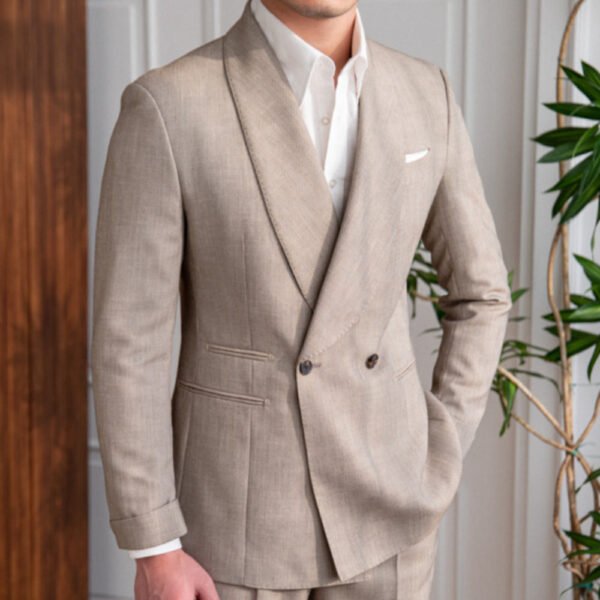 Double Breasted Wedding Party Suit Two Piece P0228 - Image 3