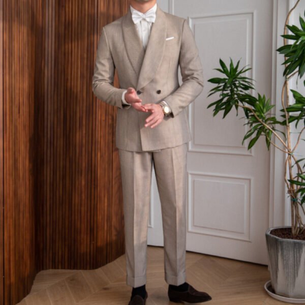 Double Breasted Wedding Party Suit Two Piece P0228 - Image 6