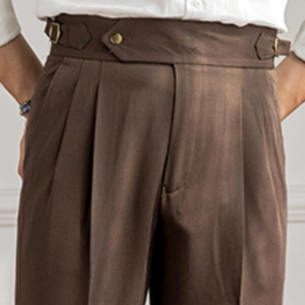 High Waist Solid Color Suit Pant Trousers P0236 - Image 4