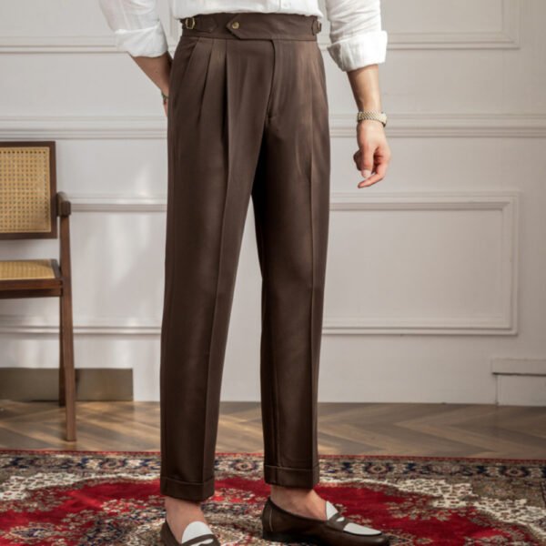 High Waist Solid Color Suit Pant Trousers P0236 - Image 6