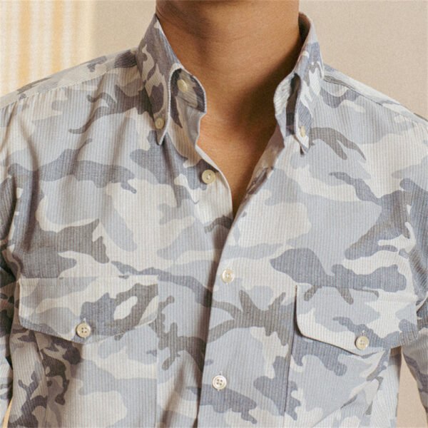 Camouflage Casual Men Long Sleeve Shirt P0255 - Image 3