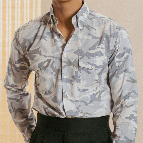 Camouflage Casual Men Long Sleeve Shirt P0255