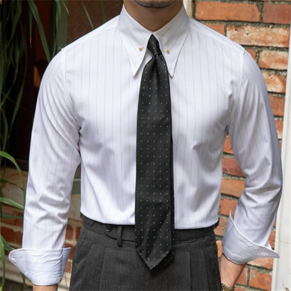 Men Striped Printing Shirt P0245 - Image 4
