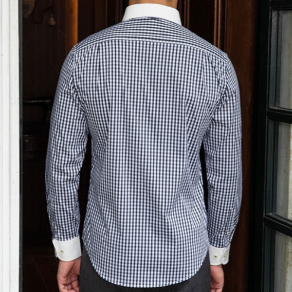 Men Plaid Long Sleeve Shirt P0061 - Image 6