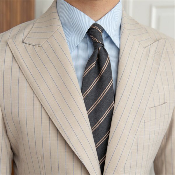 Luxury Retro Men Stripe Blazer British P0248 - Image 3