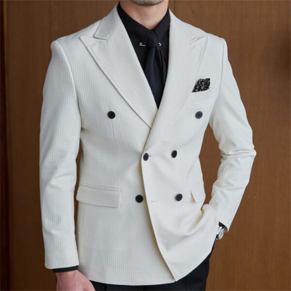 Men Blazers Double Breasted Casual Jacket P0250 - Image 3