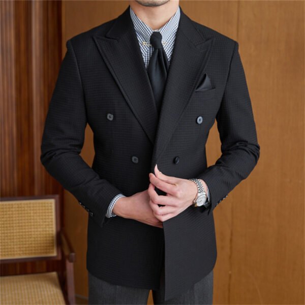 Men Blazers Double Breasted Casual Jacket P0250 - Image 4