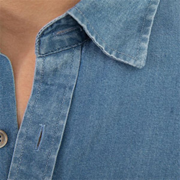 Retro Tencel Casual Denim Long-sleeved Shirt P0253 - Image 6