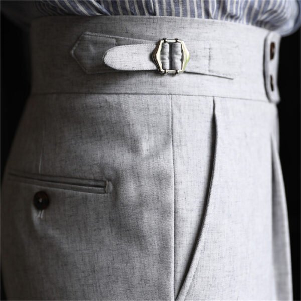 Men British High Waist Straight Pants P0254 - Image 3