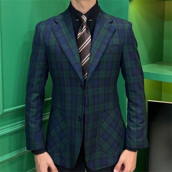 Green Vintage Single-breasted Blazer P0251