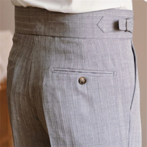 Italian Casual High Waist Straight Striped Pants P0260 - Image 3