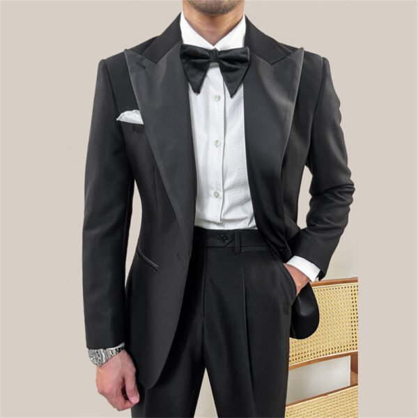 Two Piece Wedding Party Suit Groom Banquet Men P0282 - Image 2