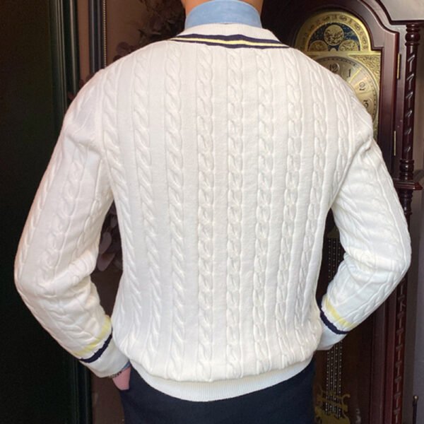 V-Neck Knitted Sweater Pullover P0062 - Image 6