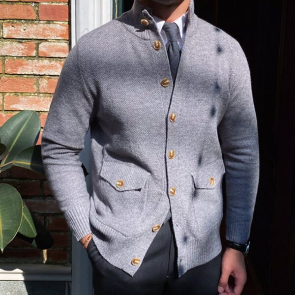 Single Breasted Pocket Sweater Cardigan P0050 - Image 5