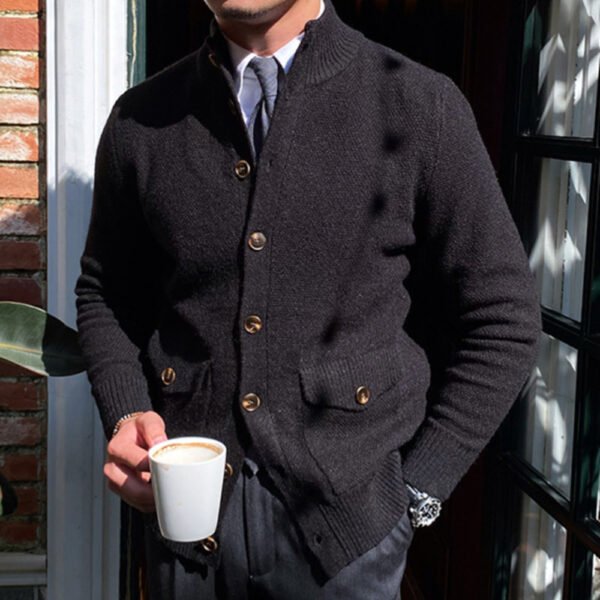 Single Breasted Pocket Sweater Cardigan P0050 - Image 6