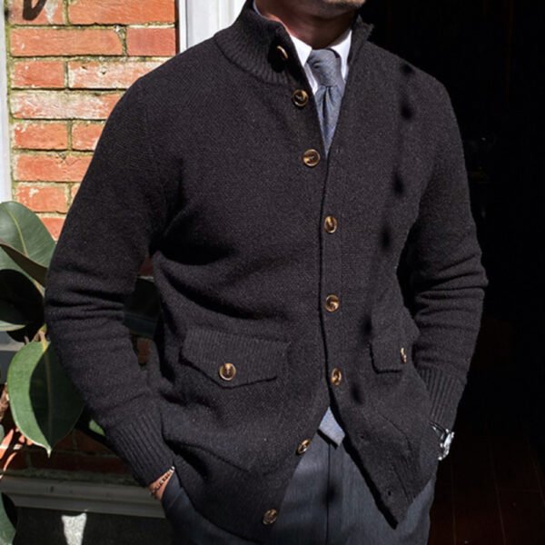 Single Breasted Pocket Sweater Cardigan P0050 - Image 3
