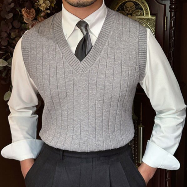 V Neck Pullover Sweater Vest P0049 - Image 2