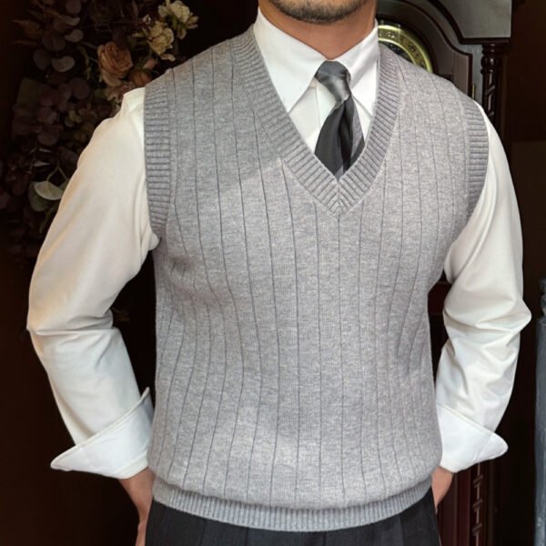 V Neck Pullover Sweater Vest P0049 - Image 5