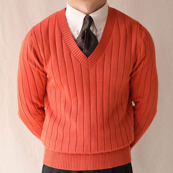 V-Neck Striped Knitting Sweater Pullover P0039