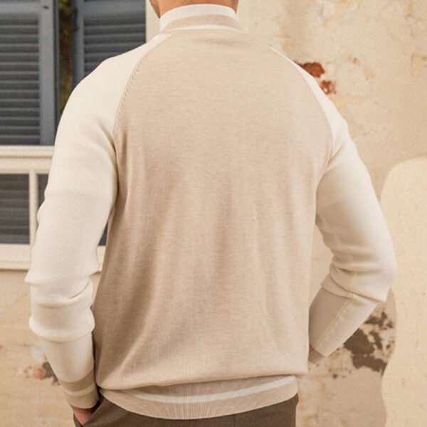 Baseball Collar Zipper Knitting Cardigan Sweater P0037 - Image 6