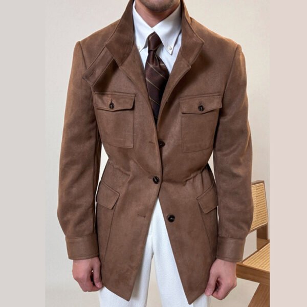 Men's Mid-length Hunting Jacket Coat P0036 - Image 5