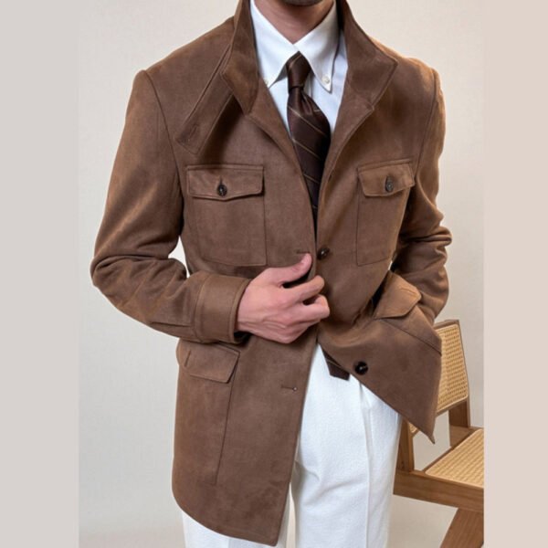 Men's Mid-length Hunting Jacket Coat P0036 - Image 3