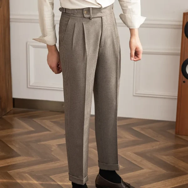 Mens Dress Pant High Waist Straight Leg Pants P0009 - Image 4