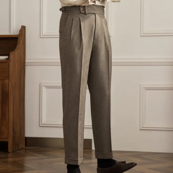 Mens Dress Pant High Waist Straight Leg Pants P0009 - Image 5