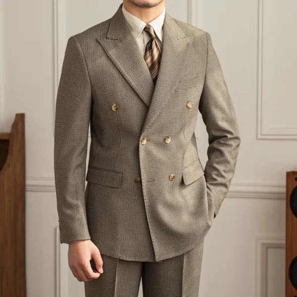 British Gentleman Double Breasted Formal Casual Dress Suits P0010