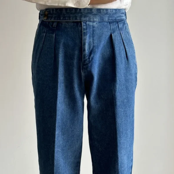 Men Dress Trouser Double Pleated Jeans P0001 - Image 5