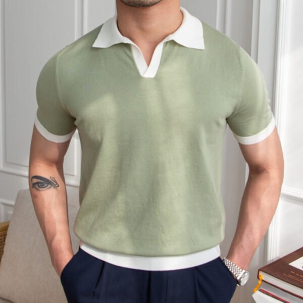 Summer Slim Lapel T-shirt Polo P0107